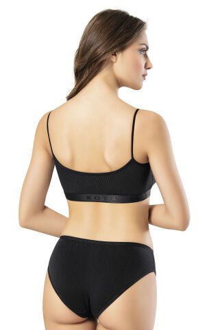 Kota 6429 Bayan Kaşkorse İp Askılı Pedli Bustiyer 6'lı 90/95 - SİYAH