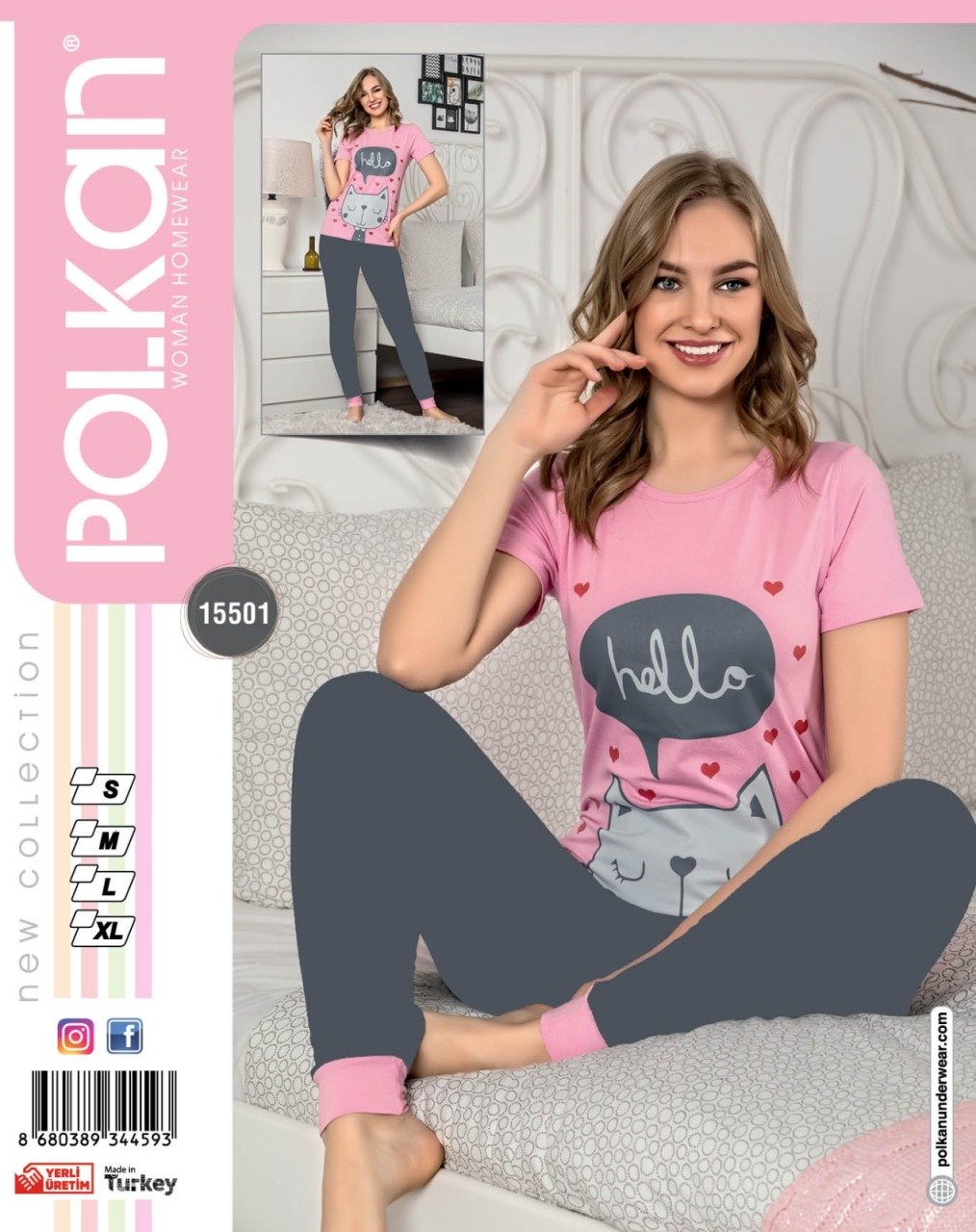 Polkan 15501 Kısa Kollu Bayan Pijama Takımı
