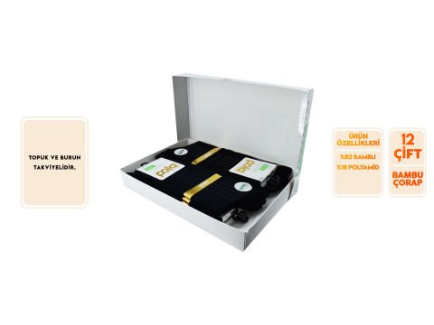 Pola 4080-6 Garson Yazlık Erkek Bambu Çorap 12'li