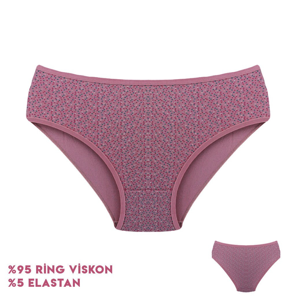 Dondeza 264-3 (L) Desenli Viscon Bayan Bikini 12'li