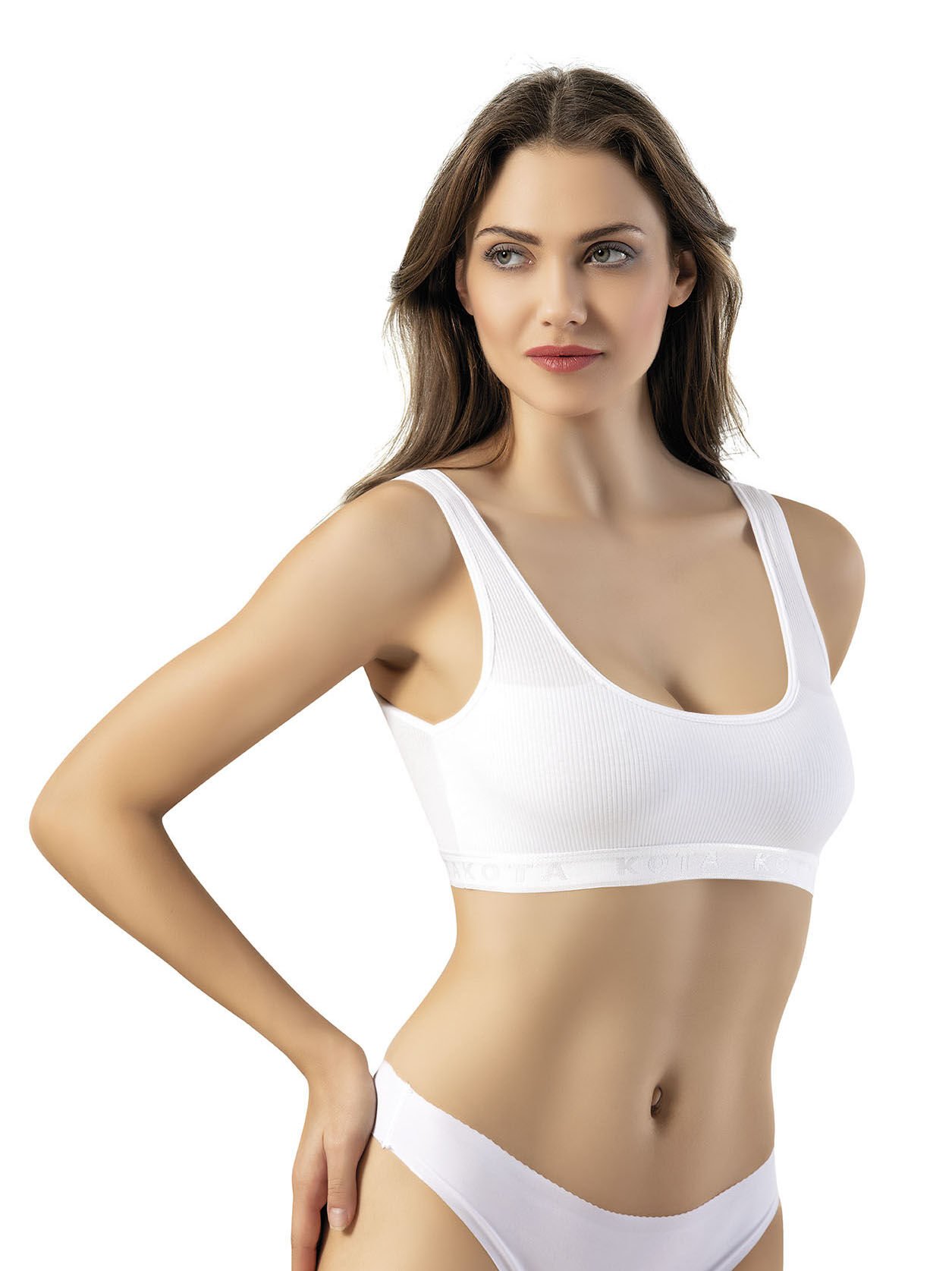 Kota 6430 Bayan Kaşkorse Geniş Askılı Pedli Bustiyer 6'lı 90/95 - BEYAZ