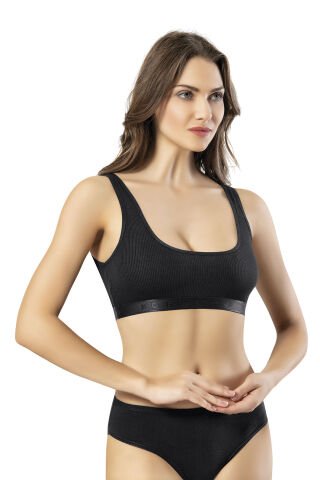 Kota 6430 Bayan Kaşkorse Geniş Askılı Pedli Bustiyer 6'lı 80/85 - SİYAH