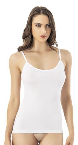 Kota 6611 Bambu Bayan İp Askılı Atlet BEYAZ - XL