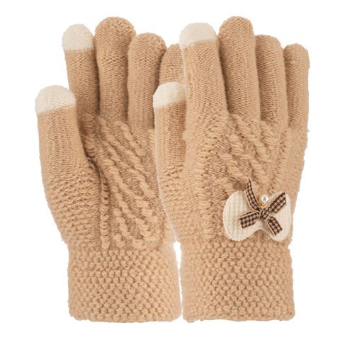 Kitti P-K25240-04 9-12 Yaş Örme Kız Çocuk Eldiven 6'lı