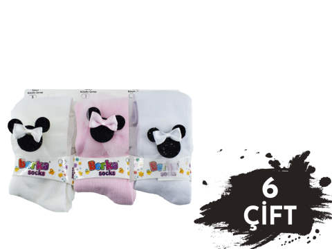 Berka10-7 3-4 Yaş Aksesuarlı Çocuk Külotlu Çorap 6'lı