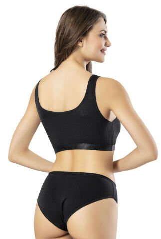 Kota 6430 Bayan Kaşkorse Geniş Askılı Pedli Bustiyer 6'lı 90/95 - SİYAH