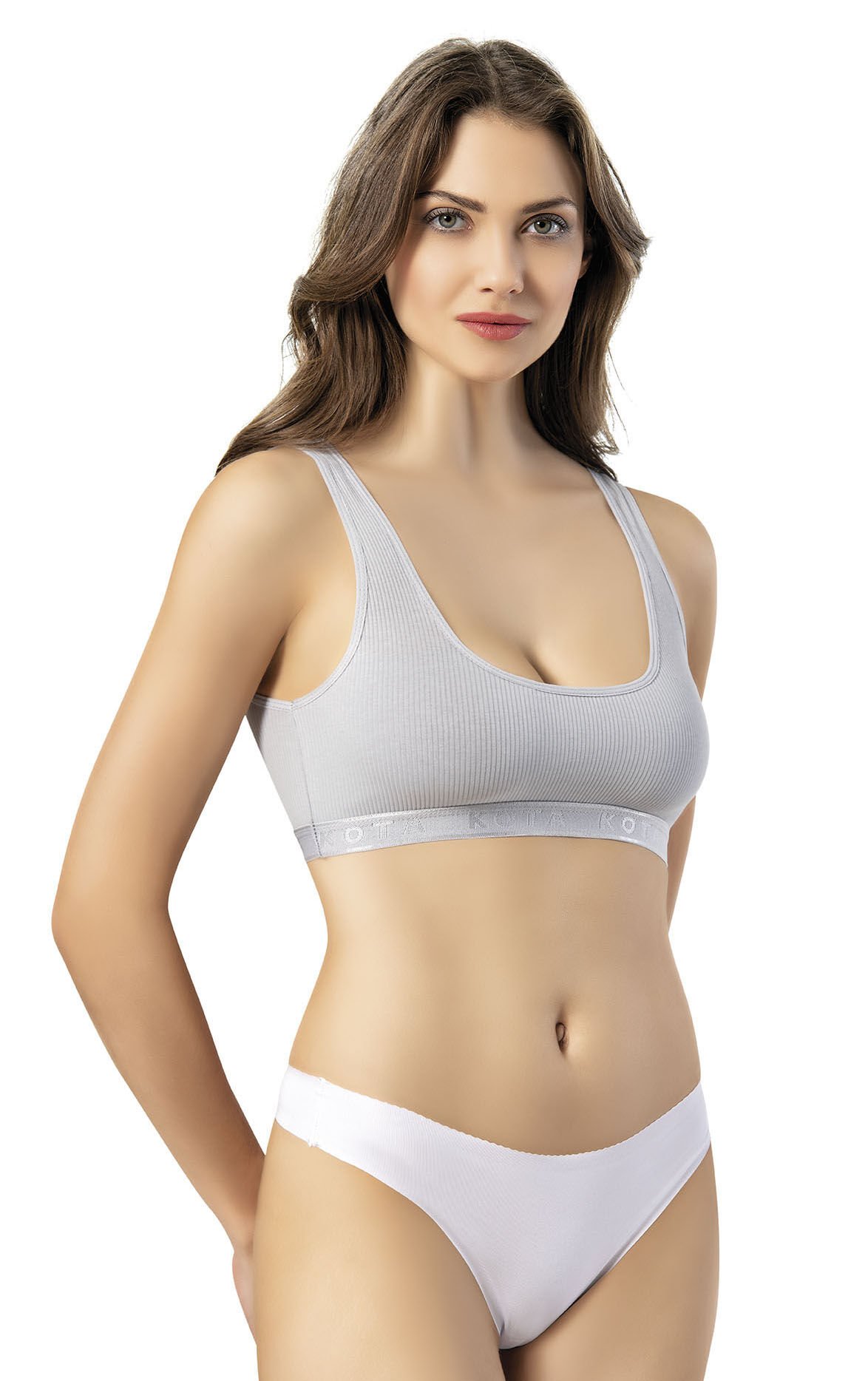 Kota 6430 Bayan Kaşkorse Geniş Askılı Pedli Bustiyer 6'lı 80/85 - GRİ