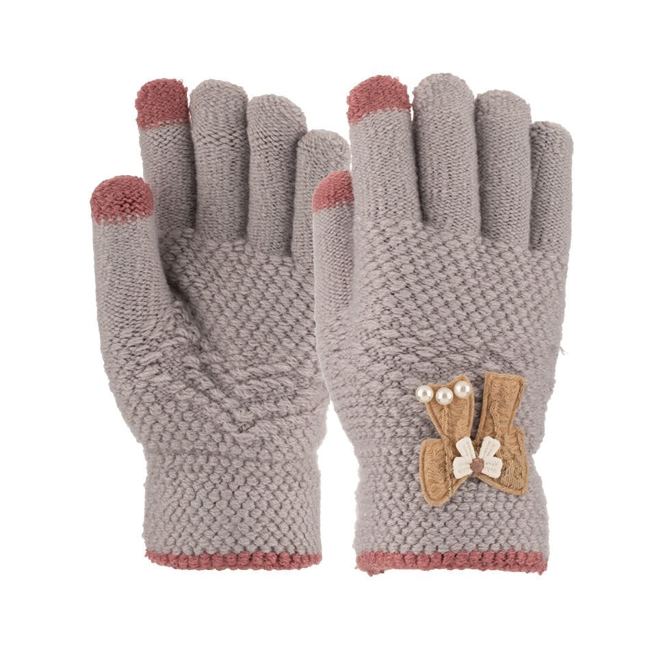 Kitti P-K25240-02 9-12 Yaş Örme Kız Çocuk Eldiven 6'lı