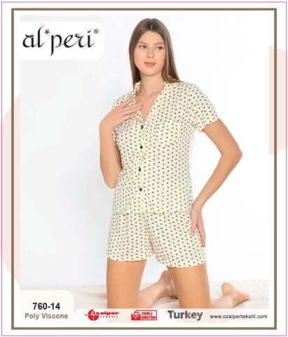 Alperi 760-14 (M-L-XL-XXL) Bayan Şortlu Takım 4'lü