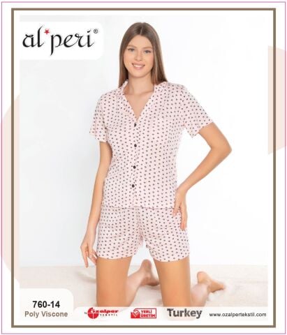 Alperi 760-14 (M-L-XL-XXL) Bayan Şortlu Takım 4'lü