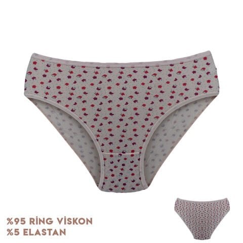 Dondeza 264-6 (L) Desenli Viscon Bayan Bikini 12'li