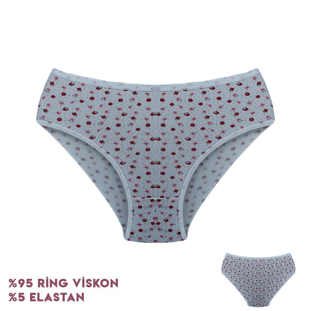 Dondeza 264-7 (L) Desenli Viscon Bayan Bikini 12'li