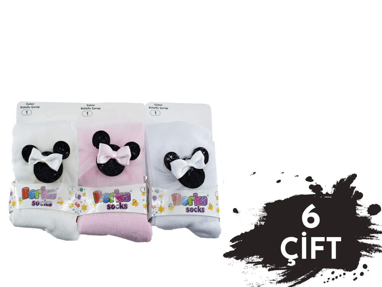 Berka 10-5 1-2 Yaş Aksesuarlı Çocuk Külotlu Çorap 6'lı