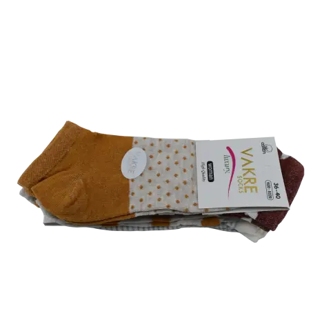 Vakre 9328-29 (36-40) Bayan Penye Patik Çorap 12'li