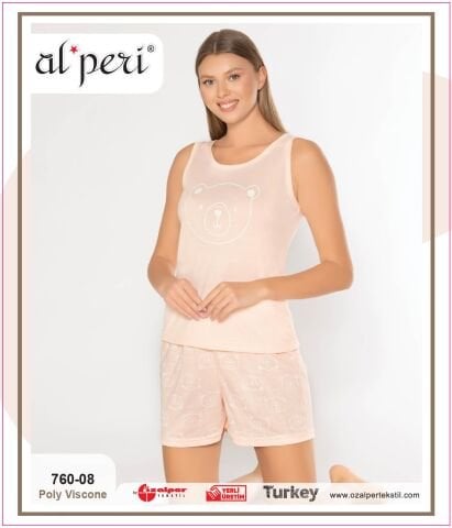 Alperi 760-08 (M-L-XL-XXL) Bayan Şortlu Takım 4'lü