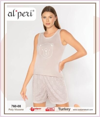 Alperi 760-08 (M-L-XL-XXL) Bayan Şortlu Takım 4'lü