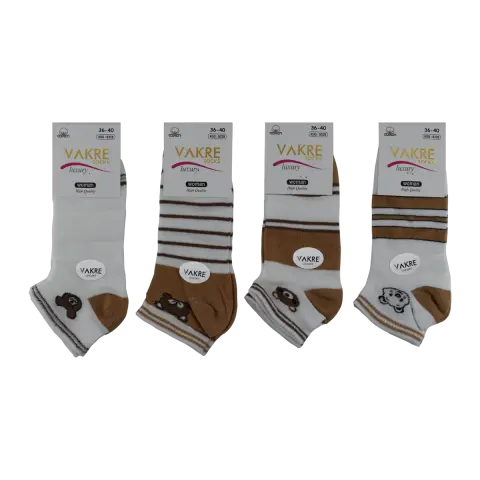 Vakre 9328-27 (36-40) Bayan Penye Patik Çorap 12'li