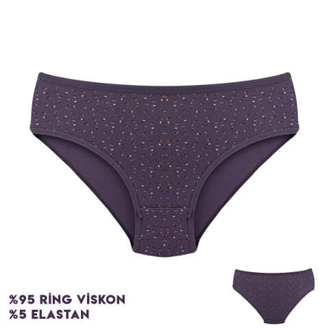 Dondeza 264-12 (L) Desenli Viscon Bayan Bikini 12'li
