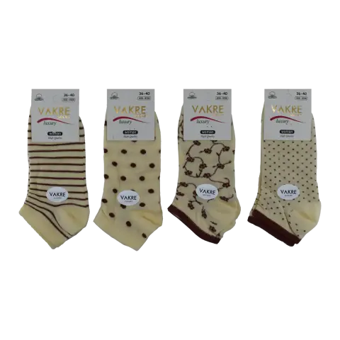 Vakre 9328-26 (36-40) Bayan Penye Patik Çorap 12'li