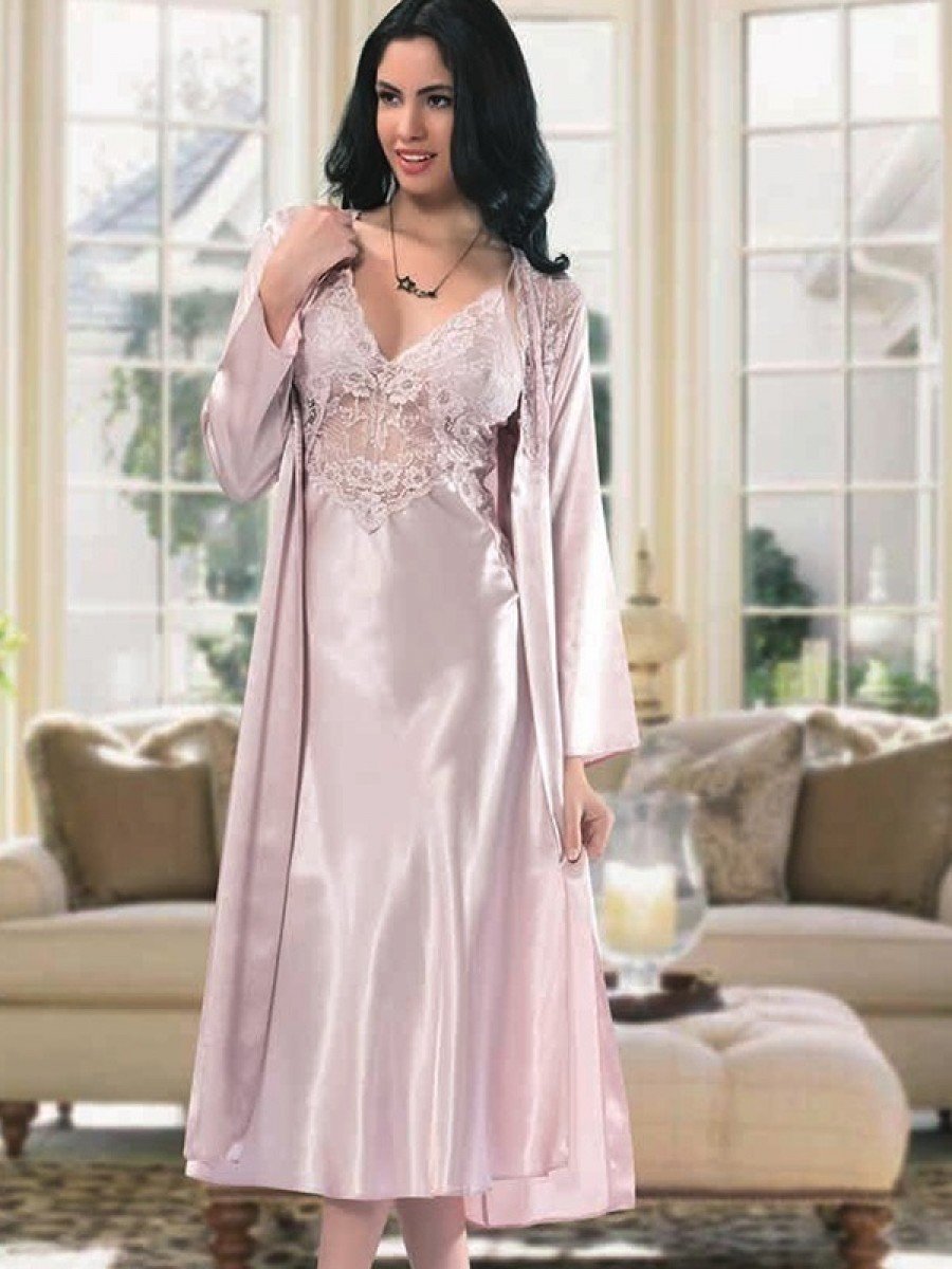 Nilay 1540 Saten Gecelik Sabahlık takım