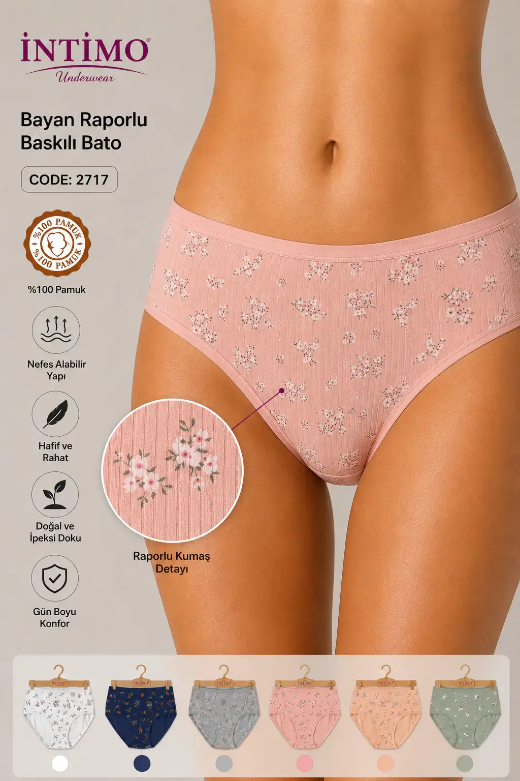 İntimo 2717 (M-L-XL) Raporlu Empirme Biyeli Bayan Bato 12'li