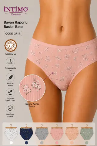 İntimo 2717 (M-L-XL) Raporlu Empirme Biyeli Bayan Bato 12'li
