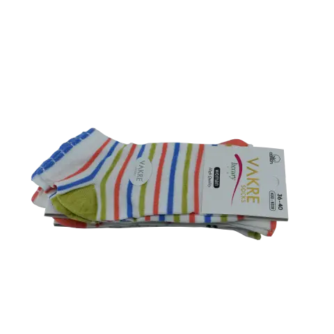 Vakre 9328-33 (36-40) Bayan Penye Patik Çorap 12'li