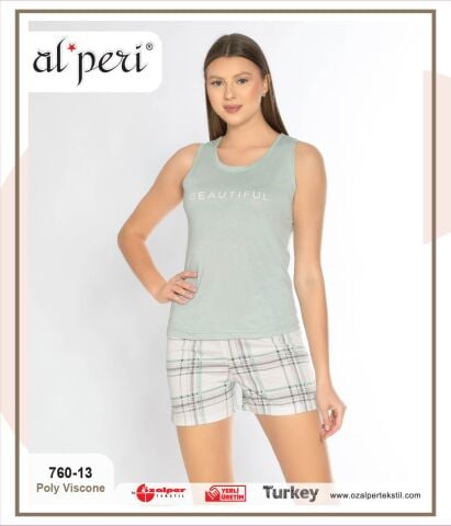 Alperi 760-13 (M-L-XL-XXL) Bayan Şortlu Takım 4'lü