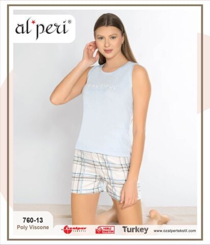 Alperi 760-13 (M-L-XL-XXL) Bayan Şortlu Takım 4'lü