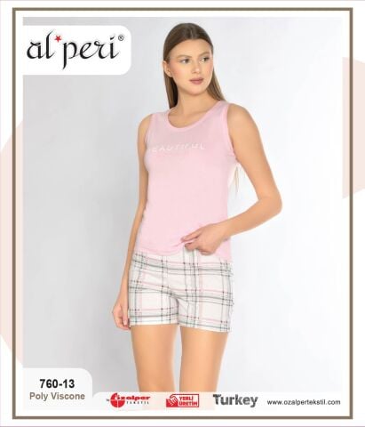 Alperi 760-13 (M-L-XL-XXL) Bayan Şortlu Takım 4'lü