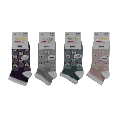 Vakre 9328-31 (36-40) Bayan Penye Patik Çorap 12'li