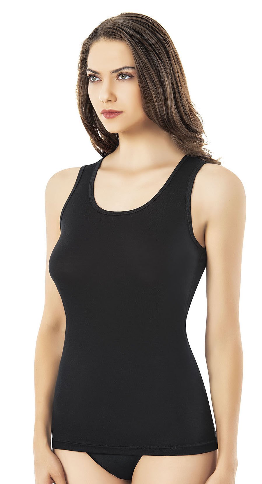 Kota 6612 Bambu Bayan Geniş Askılı Atlet SİYAH - XL