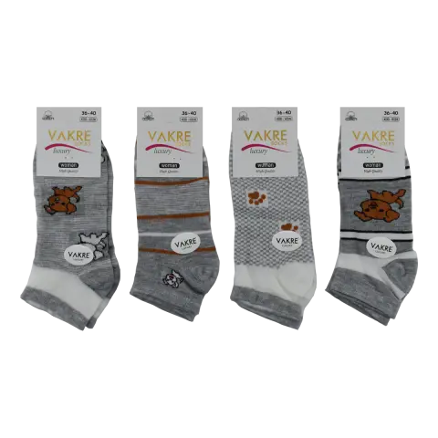 Vakre 9328-34 (36-40) Bayan Penye Patik Çorap 12'li