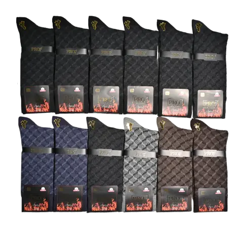 Pro 14654 (41-44) Dikişsiz Havlu Erkek Çorap 12'li