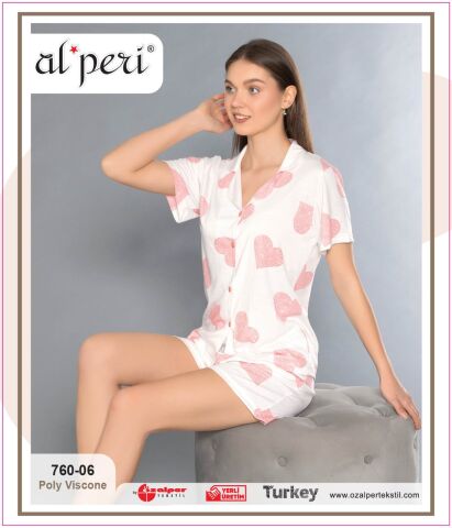 Alperi 760-06 (M-L-XL-XXL) Bayan Şortlu Takım 4'lü
