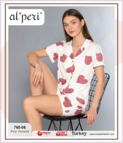 Alperi 760-06 (M-L-XL-XXL) Bayan Şortlu Takım 4'lü