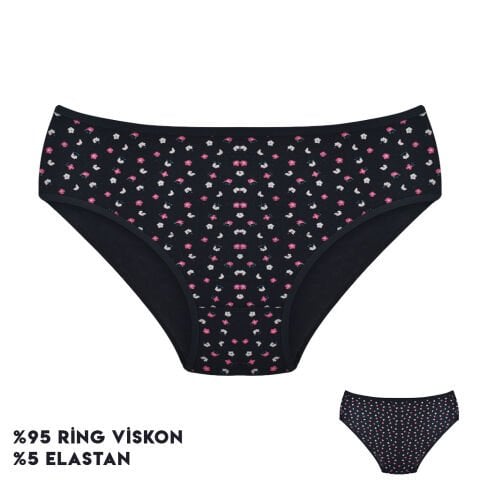 Dondeza 264-14 (L) Desenli Viscon Bayan Bikini 12'li