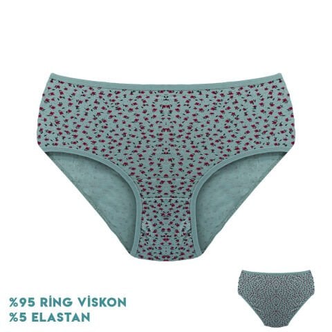 Dondeza 364-8 (XL) Desenli Viscon Bayan Bikini 12'li