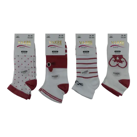 Vakre 9328-37 (36-40) Bayan Penye Patik Çorap 12'li