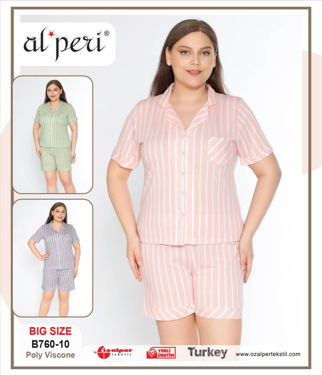 Alperi B760-10 (3XL-4XL-5XL-6XL) Bayan Şortlu Takım 4'lü