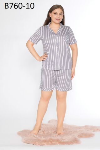 Alperi B760-10 (3XL-4XL-5XL-6XL) Bayan Şortlu Takım 4'lü