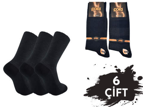 Pola 1249 Dört Mevsim Likralı Erkek Modal Çorap 6'lı
