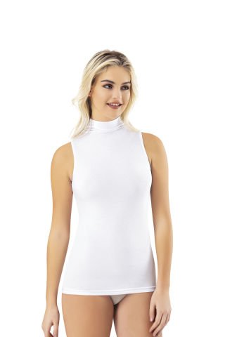 Kota 6614 Modal Bayan Sıfırkol Balıkçı Yaka Atlet BEYAZ - XL