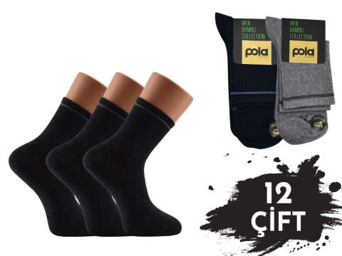 Pola 1661 Parfümlü Yazlık Yarım Konç Dikişsiz Bambu Erkek Patik 12'li