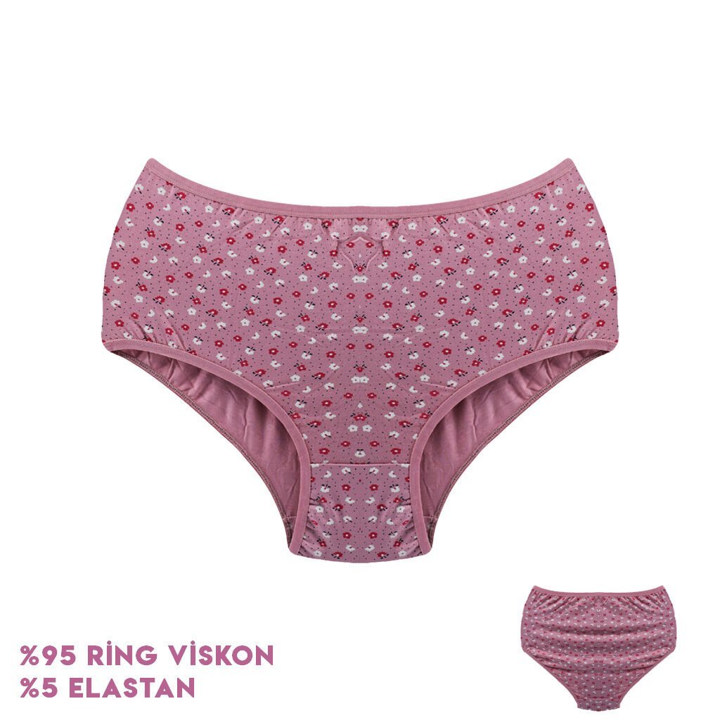 Dondeza 664-10 (XXL) Desenli Viscon Bayan Bikini 12'li