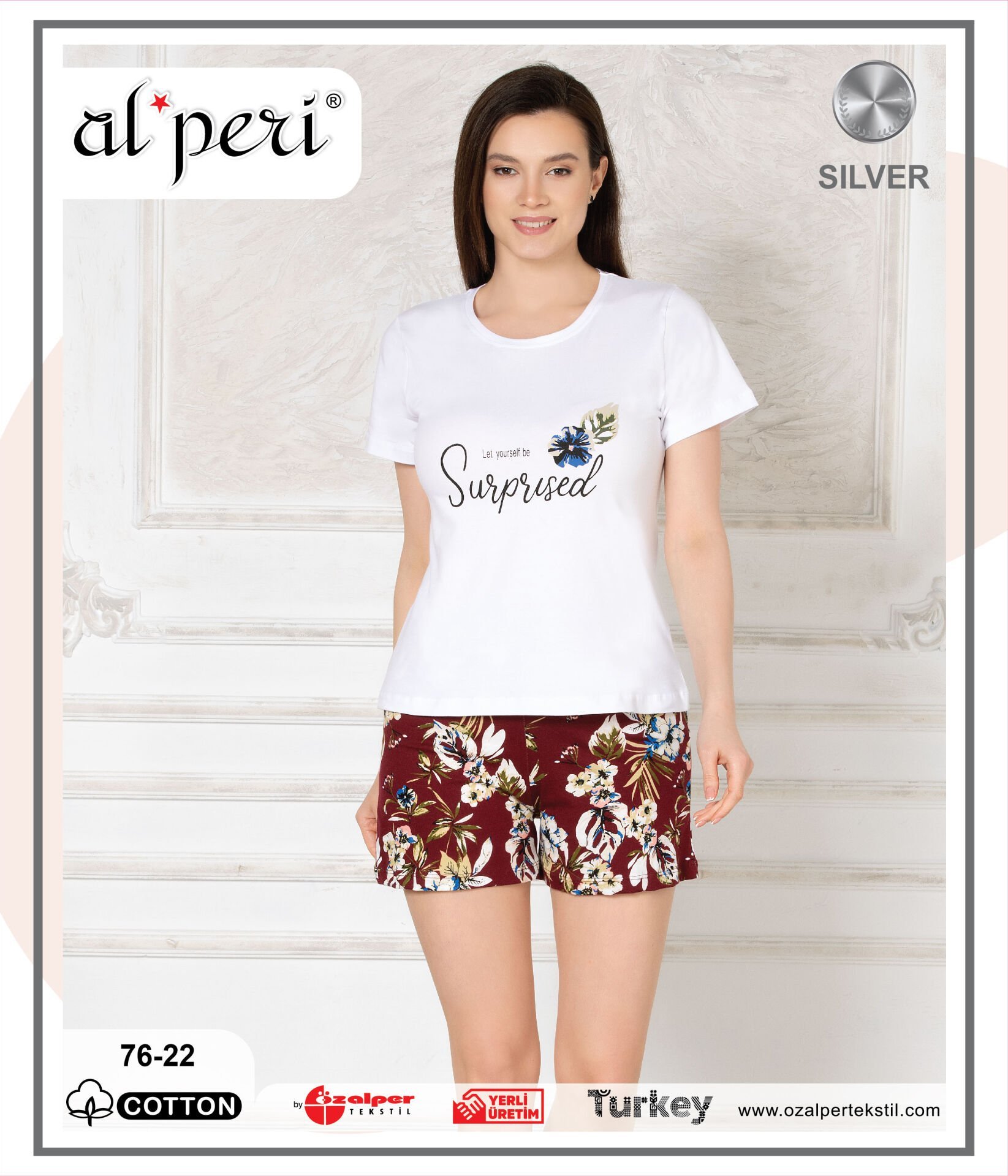 Alperi 76-22 (M-L-XL-XXL) Bayan Şortlu Takım 4'lü