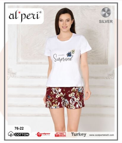 Alperi 76-22 (M-L-XL-XXL) Bayan Şortlu Takım 4'lü