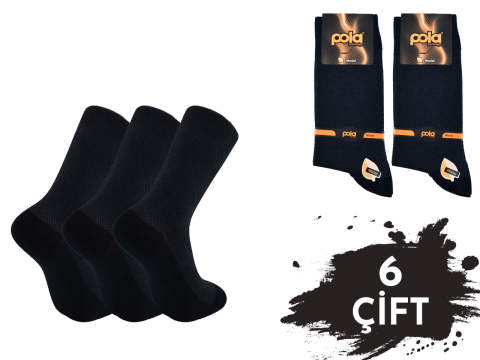 Pola 1245 Dört Mevsim Likralı Erkek Modal Çorap 6'lı
