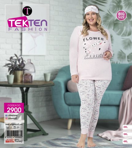 Tekten 2900 Battal Beden Bayan Pijama Takımı