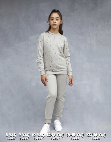 Elsima 3199 Kız Çocuk Uzun Kollu Pijama Takımı 6'lı (8-16YAŞ)